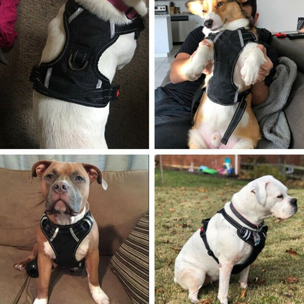 Breathable No Pull Large Dog Harness Vest Soft Adjustable Reflective Durabl X4K1
