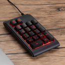 USB Wired Geek Numeric Keypad 19 Keys 3 Color LED Backlight Mechanical Keyboard