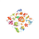 mermaid fish clothes patches heat transfer stickers printing iron on appliques~Z