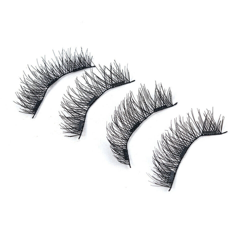 4x Magnetic Eyelashes Handmade Reusable Triple Magnet False Eye Lashes Extension