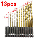 13pcs 1.5-6.5mm HSS Hex Shank Twist Drill Electric Screwdriver Bit Power Tool