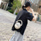 Round Basketball Women Leather Shoulder Messenger Bag Chain Handbag (White)