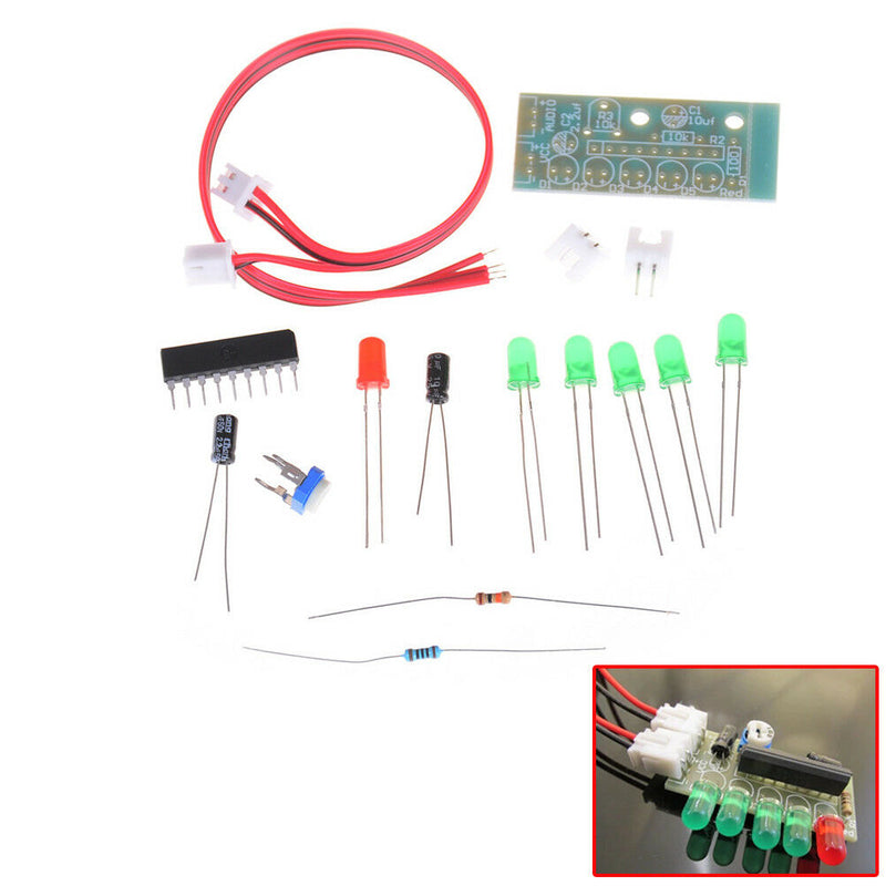 3.5-12V KA2284 TUdio Level Indicator DIY Electronic Kit Parts 5mm RED GreenL Gw