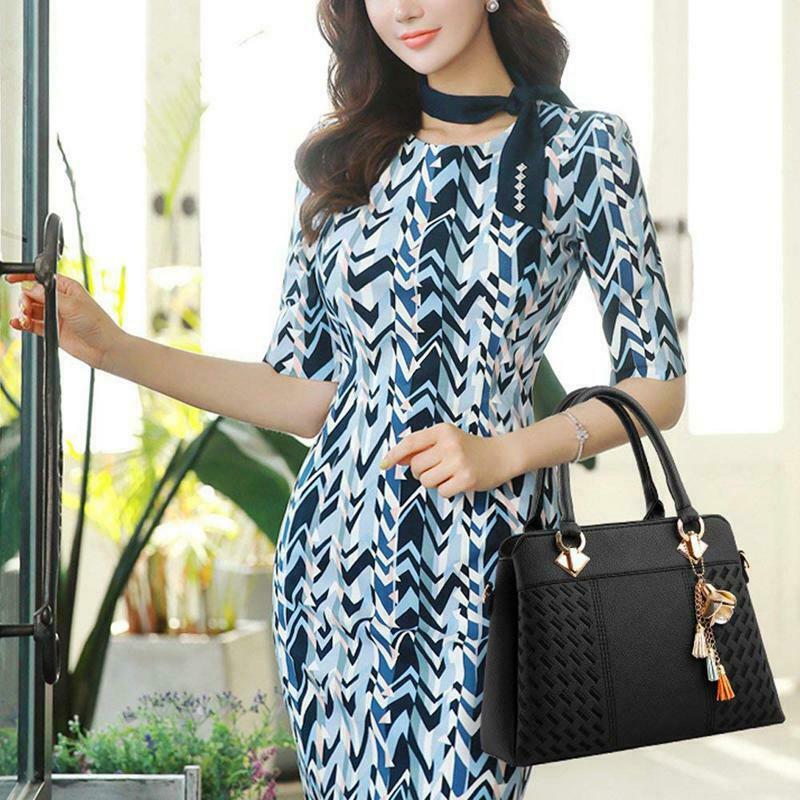 Women Handbags Ladies Purses Satchel Shoulder Bags Tote Bag(Black) X2T8