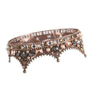 Retro Palace Baroque Queen Crown Glass Round Crown Hairband Full Circle Cro