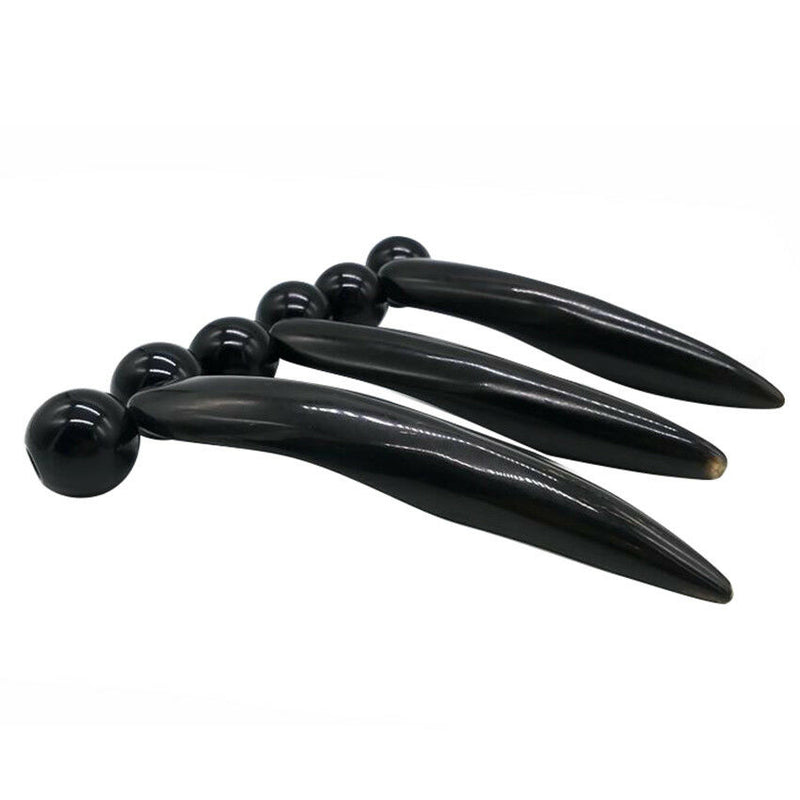 Natural Ox Horn Y-shape Guasha Facial Massage Tool Dual Roller Face Thin Massage