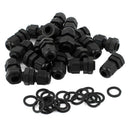 20 Pcs M12 Plastic 3-6.5mm Dia Waterproof Cable Glands Connector