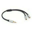 3.5mm Male to 2 Female Headphone Splitter Audio Cable Adapter for Phone