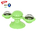 Cats Puzzle Turntable Windmill Ball Interactive Toys Pet Supplies (Green) A