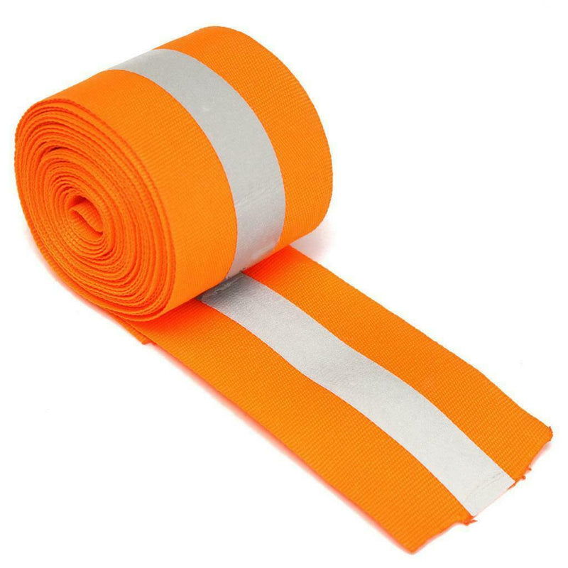 Reflective Tape - Night Safty Strip - Sew On Lime Orange Synth Fabric 3 Meters