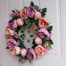 Artificial Floral Hanging Wreath Front Door Home Flower Wall Garland Large 40cm