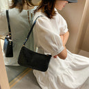 Women Alligator PU Leather Handbag Ladies Zip Totes Shoulder Bags (Black)