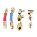 Car A/C Air Conditioning Refrigeration Connector Adapter Hoses Set Kit R134A R12