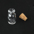 10 MINI Empty GLASS BOTTLES WISHING Message pendant CORK stopper VIALS JARS DIY