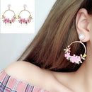 Women Charm Flower Drop Dangle Earrings Jewelry Ear Studs Wedding Jewelry Gif FT