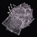 New100X Snowflake White Jewelry Candy Organza Pouch Wedding Favor Bag 7X9 Cm ME