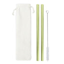 Eco-Friendly Bamboo Drinking Straws Set Reusable Straws (Army Green 23cm) A