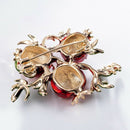 5X(Enamel Oil Drop Pomegranate Flowers Charm Pendant For Brooch Jewelry Di E1G2)