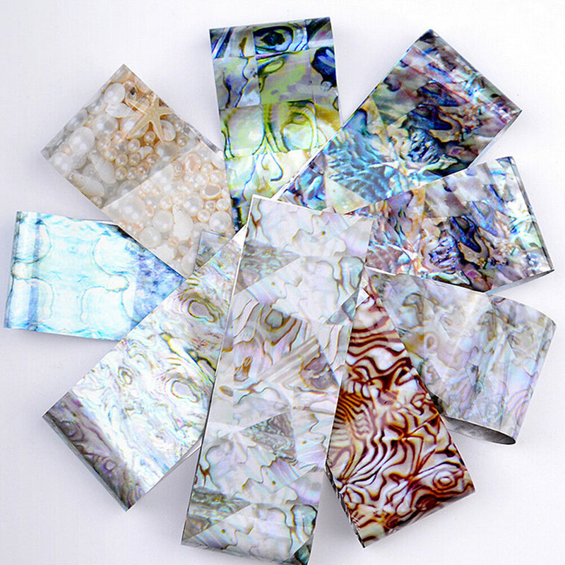 16Pcs/Set Holographic Nail Transfer Stickers Gradient  Nail FoilsDIYTip tdJ Gw