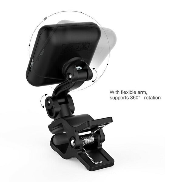 Aroma At-102 Rechargeable Clip-On Guitar Tuner Color Screen With Built-In B