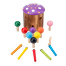 Wood Mushroom Roof Catching Worm Insect Magnet Stick Kids Games Educational