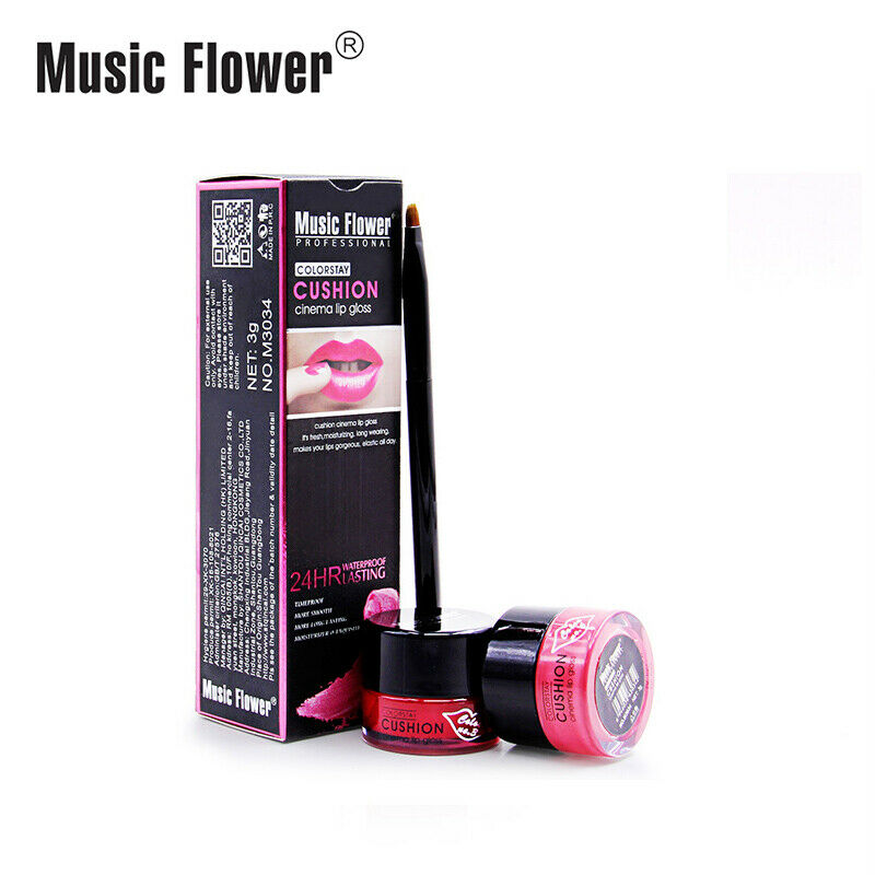Music Flower Air Cushion Lipgloss With Brush Longlasting Moisturizer Lip Ma C3U2