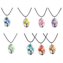 Jewelry Real Dried Flower Necklace Tree Shaped Rope Glass Long Pendant Neck