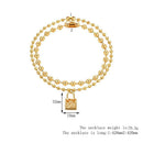 Love Heart Lock Pendant Bracelet Round Beads Rhinestone Women Charm Bangles