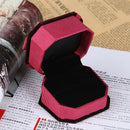 Flocking Octagonal Bow Velvet Ring Box Jewelry Box Gift Box