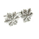 1 Pair Snowflake Cufflinks Brass Snow Wedding Xmas Fancy Gift Cuff Links