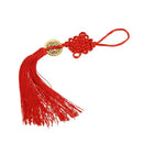 Copper cash detail tassel Chinese knot hanging ornament red 24cm X6C3
