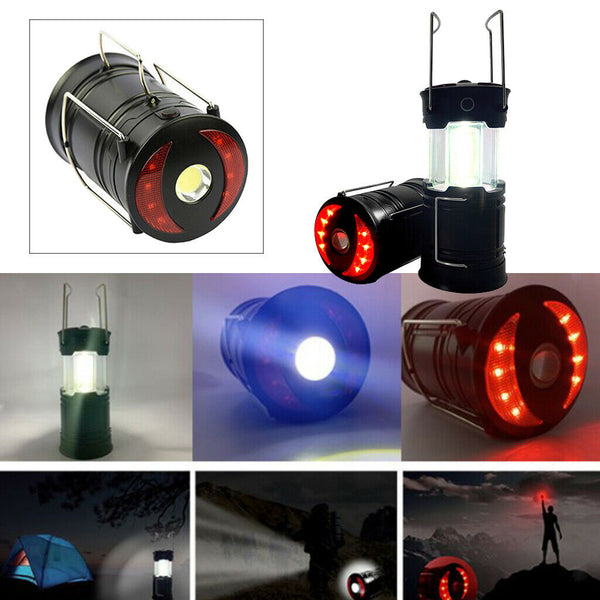 2x COB Camping Lantern Torch Tent Light LONG-LASTING Collapsible