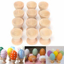 12Pcs Wooden Egg Rack Home Kitchen Eggs Holding Cup Desktop Refrigerator Eg
