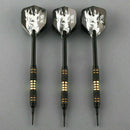 3x 18g Soft Tip Dart Black Coated Barrel Plastic with Flights Solid Brass I E8V3