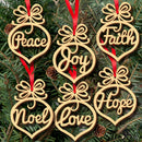6PCS Christmas Tree Wooden Hollow Hanging Ornaments Decoration Xmas Gift JR