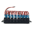 Waterproof 8 Gang 2LED Light Rocker Switch Panel Circuit Breaker 12V boat m