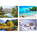 4 Pack 5D Diy Diamond Painting By Number Kits Full Drill Four Seasons Lands I4H3