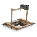 Stainless Steel Wood Parrot Activity Perch Stand