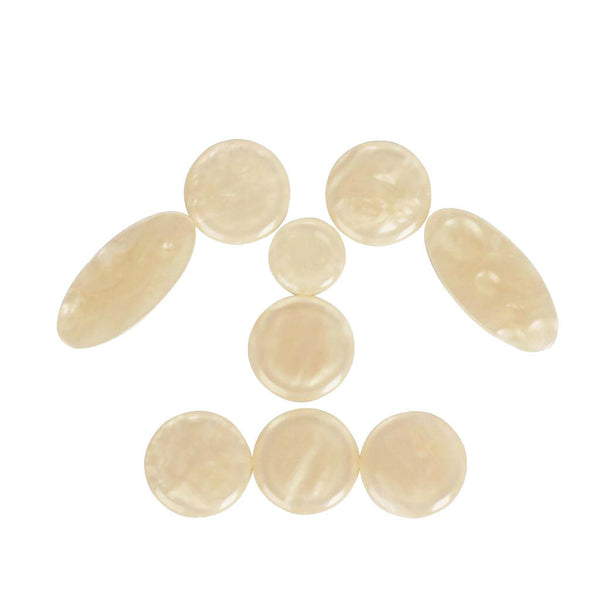 9x White Shell Key Buttons Inlays for Alto Tenor Soprano Saxophone Accessory