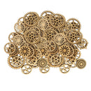 100pcs Mixed Size Natural Hollow Gear Unfinished Wood Pieces Embellishment
