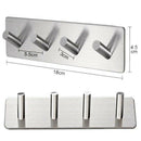 4 Hooks Towel Hooks Self-adhesive Wall Hooks Waterproof Adhesive Hooks Brus