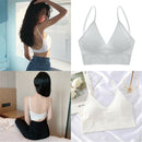 2 Pcs Women's V Neck Padded Bralette Seamless Comfort Bra Crop Top Sport Bra