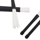 Telescopic Retractable Handles Percussion Drum Brushes Sticks (Black+White)