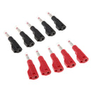 10 Pcs Black & Red 4mm Banana Plug Connectors Retractable Sheath Stackable Wire