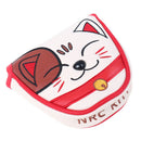 1x Lucky Cat Golf Cover Mallet Headcover Blade Semi Cover Links Putter G Hn