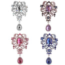 Wedding Bouquet Brooch Pin Crystal Diamante Teardrop Broach Pin Royalblue