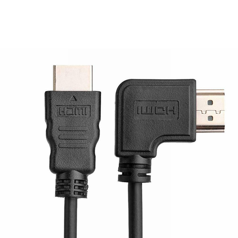 Left Angled 90 Degree HDMI to HDMI Male to Male Cable Spring 1080P Wire