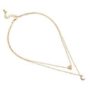 Fashion Women Multilayer Love Heart Moon Pendant Choker Necklace Jewelry Gif&+TE