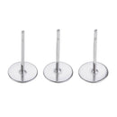 25 Pairs Metal Flat Earrings Pin Post Ear Stud Backs with Back Stoppers