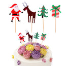 Pack of 24 Pieces Festival Cartoon Christmas Cupcake Picks Tree Santa Reindeer